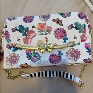 Floral and Butterfly Print Women's Bag